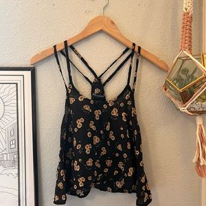 RARE Brandy Melville Sunflower Crop Top Racerback